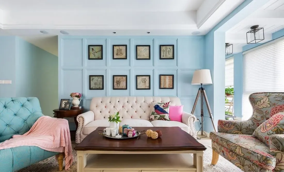 马卡龙色系装修粉蓝搭配太过美丽