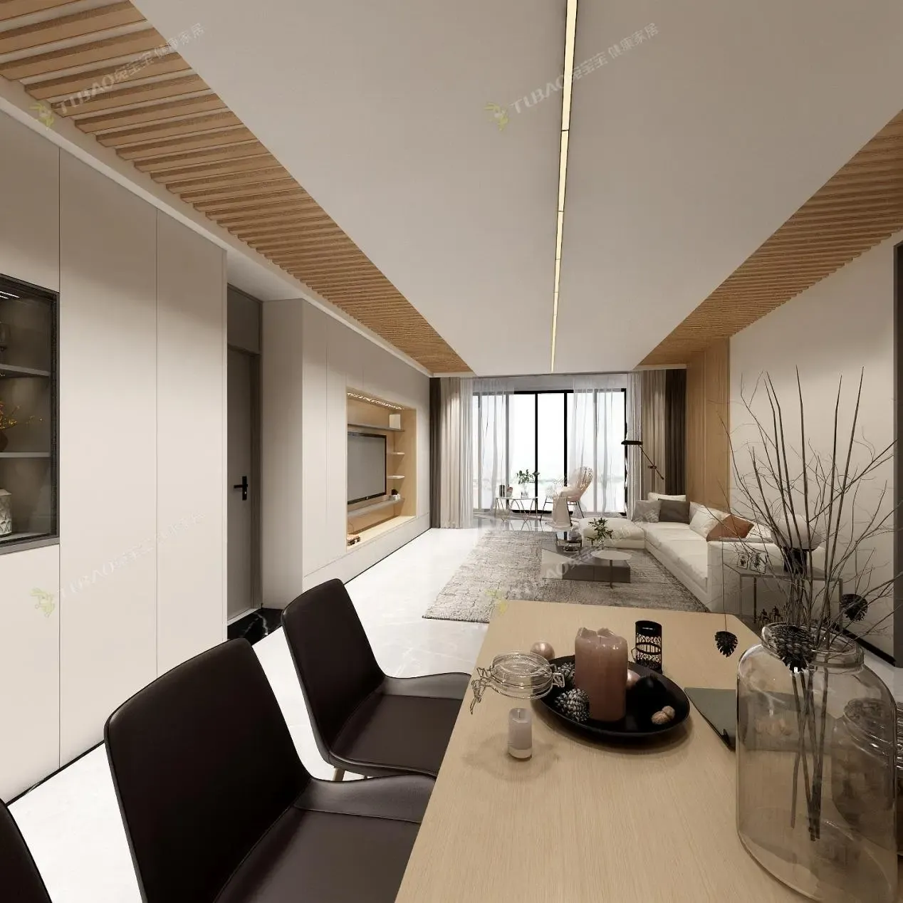 【兔宝宝家居】格栅背景墙,有范!