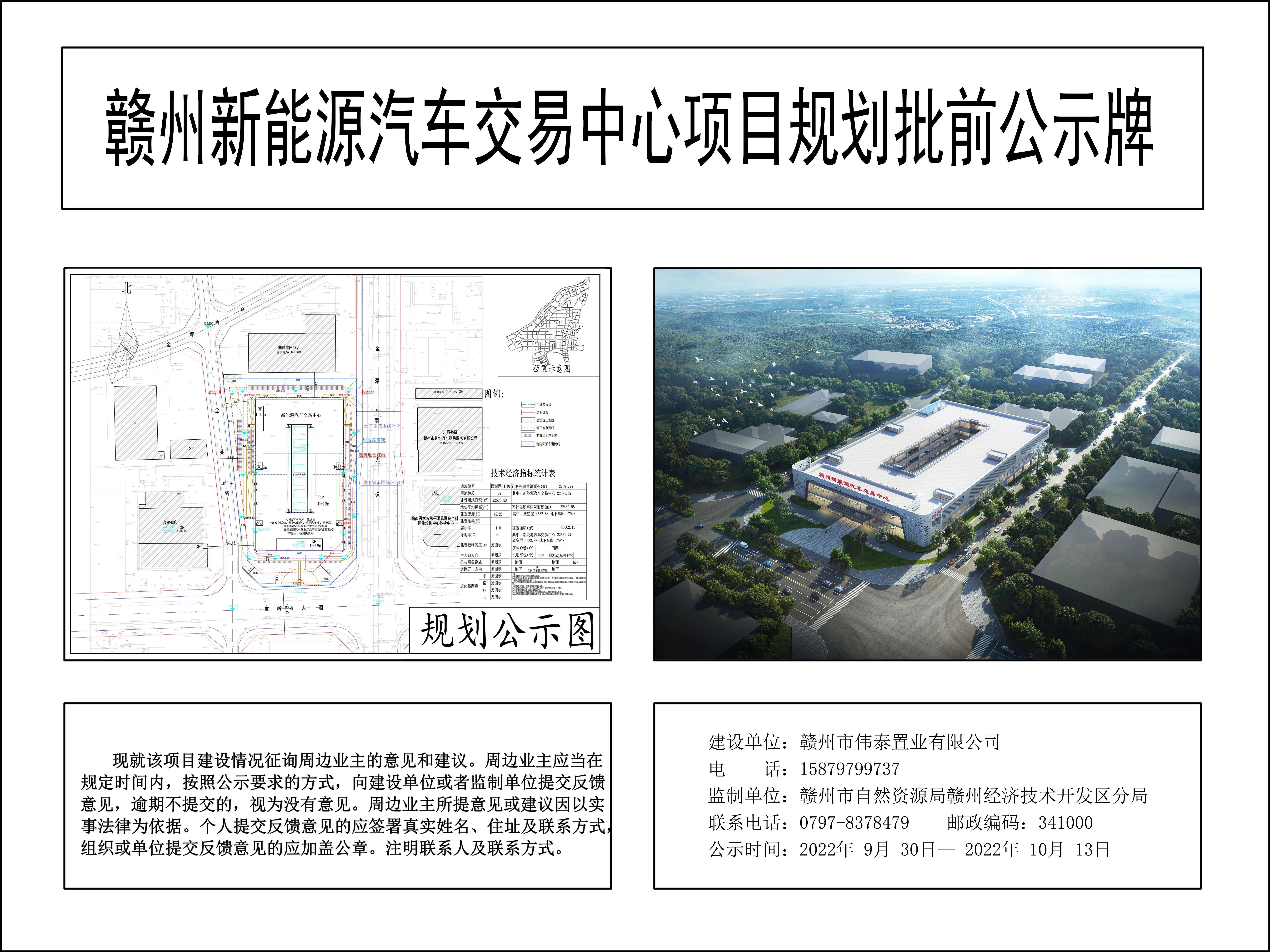 赣州新能源汽车交易中心项目规划批前公示