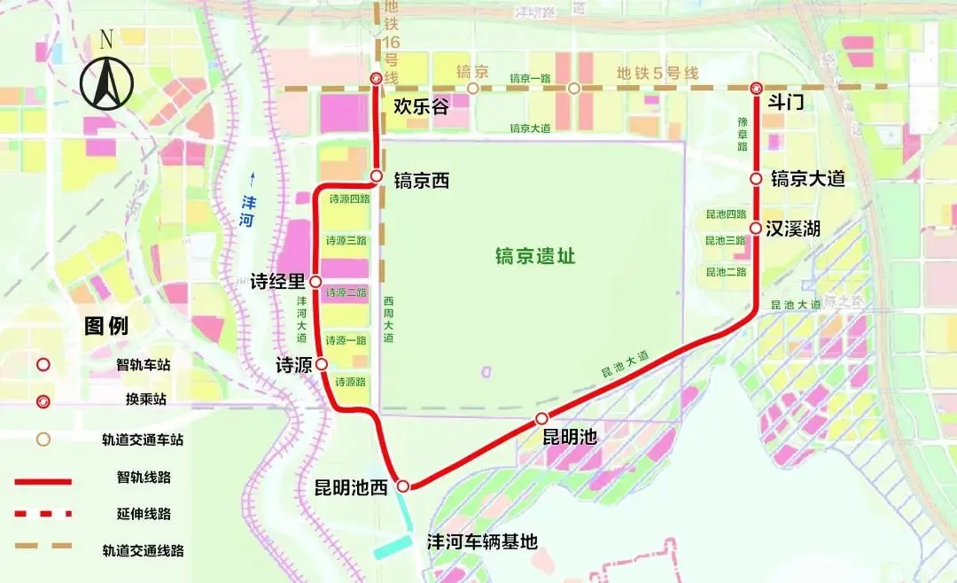 高科五路站,高科六路站,紡織大道站,紡織四路站,漢武大道站