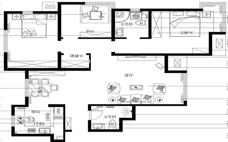 BOB全站128平三居室用现代风格装饰空间宽敞时尚美得不像话！(图1)