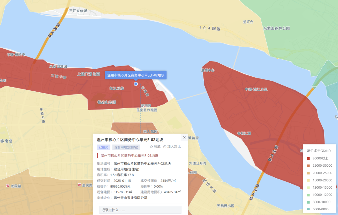 青山置业8.07亿竞得一宗温州市鹿城区地块,未来将建设400米超高层地标建筑