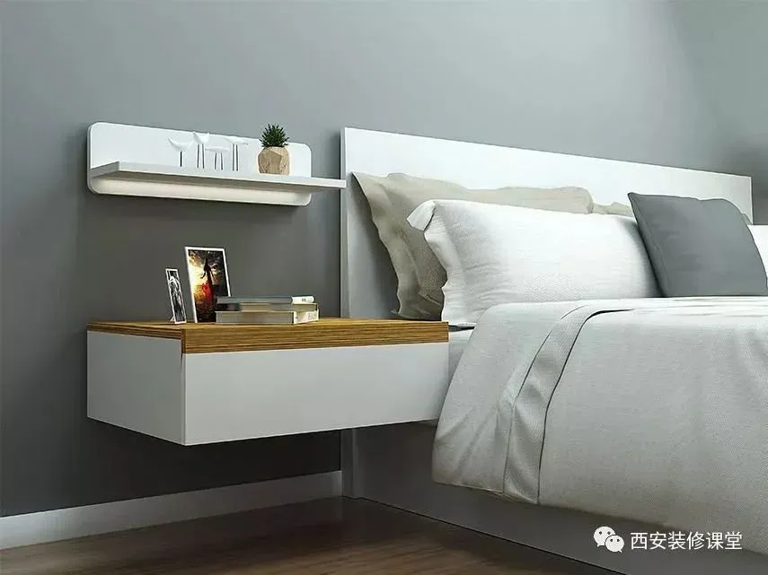 卧室床头柜悬空,好看且不占地4.10