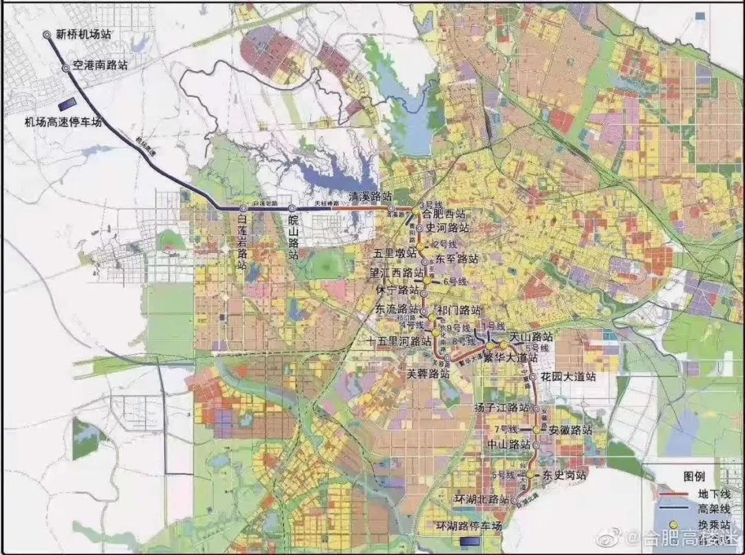 肥西地铁规划线路图图片