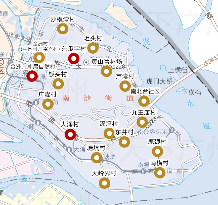 南沙区街道分布图图片