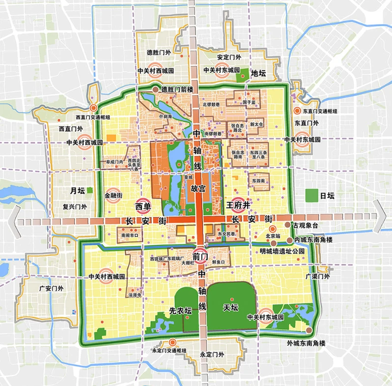 北京东西城区分界线图图片