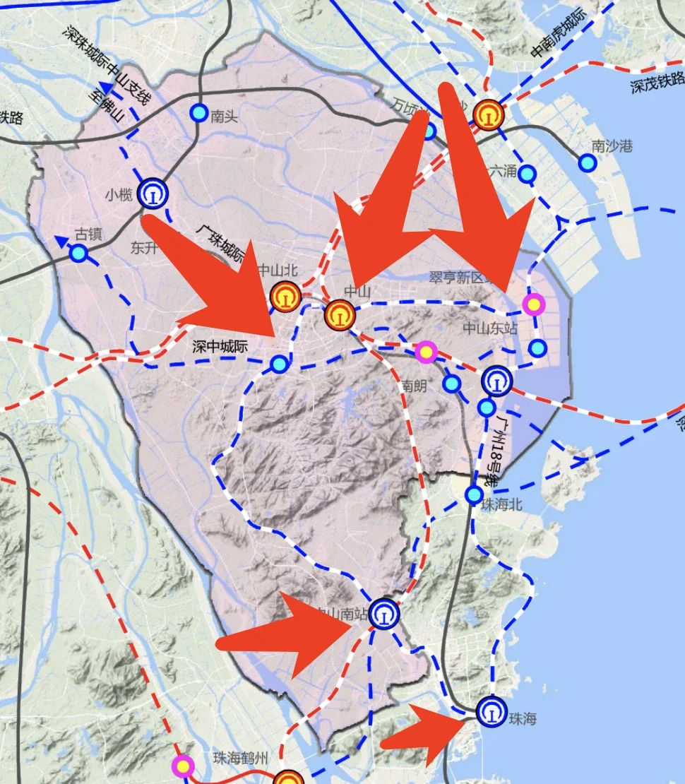 (屬於遠期規劃)路線一:從淇澳島出來,接入南朗錦繡海灣城一帶