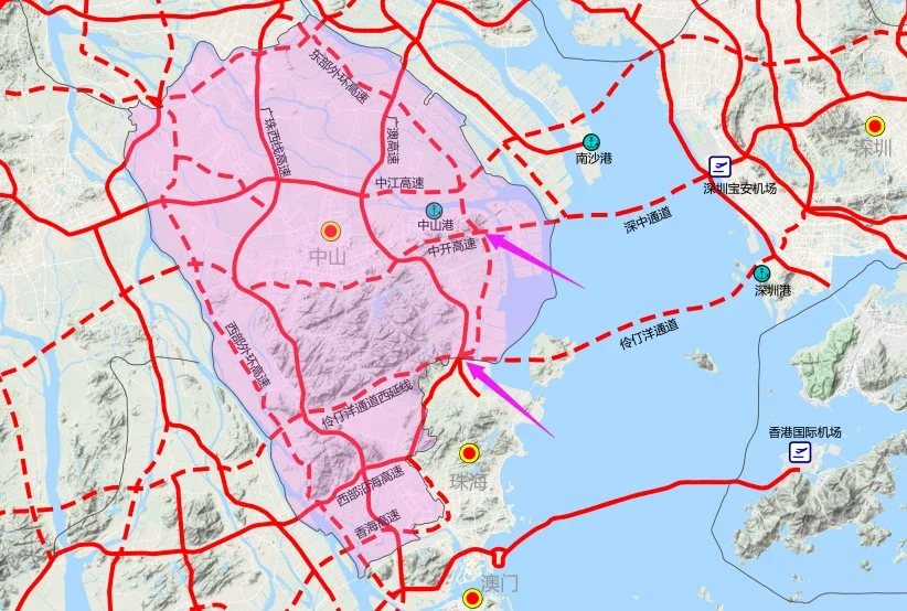 地鐵18號線南延段)的中山支線,將經過灣西智谷片區,並且曝光的線路圖