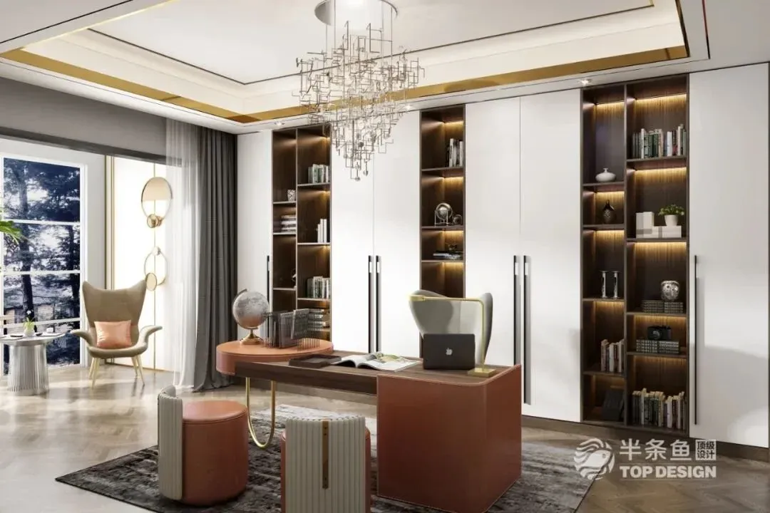 惠而不贵的轻奢风书房家居定制设计美图分享