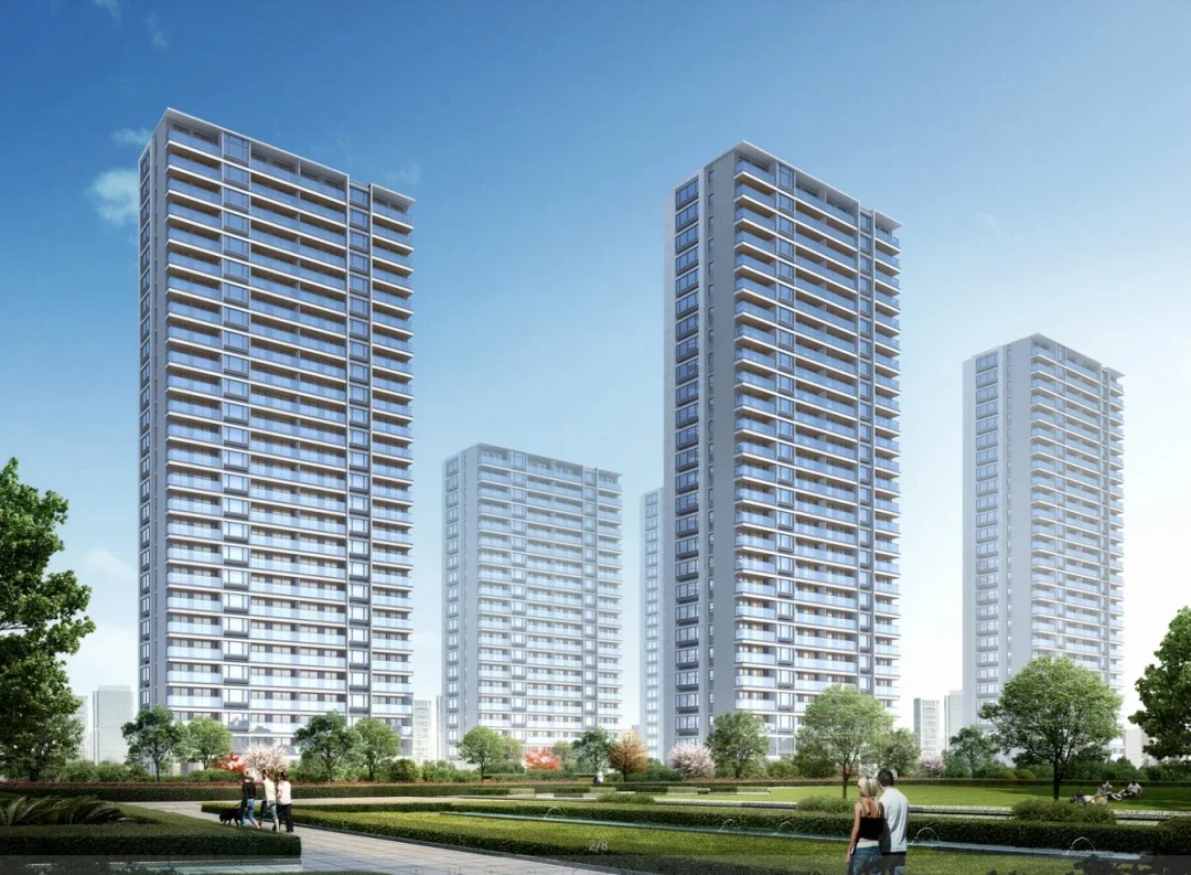 现代简约的建筑风格,再加上与众不同的外立面, 中天溪珺庭在板块内