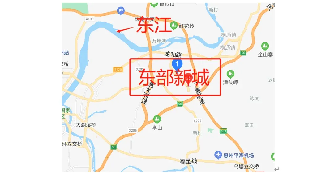 在城市发展区有两个"买房金三角",一是临深的大亚湾片区,二是惠州中心