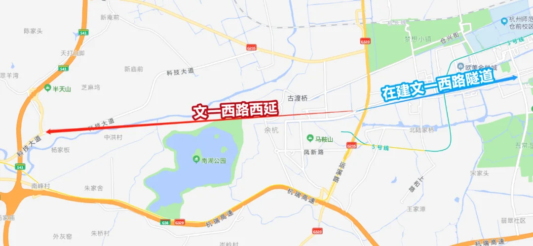 西侧与科技大道快速路联通,东侧与在建的文一西路隧道(东西大道-荆常