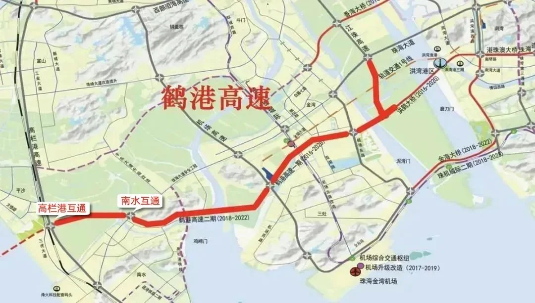 與正在規劃建設的黃茅海大橋銜接,直通江門台山市和