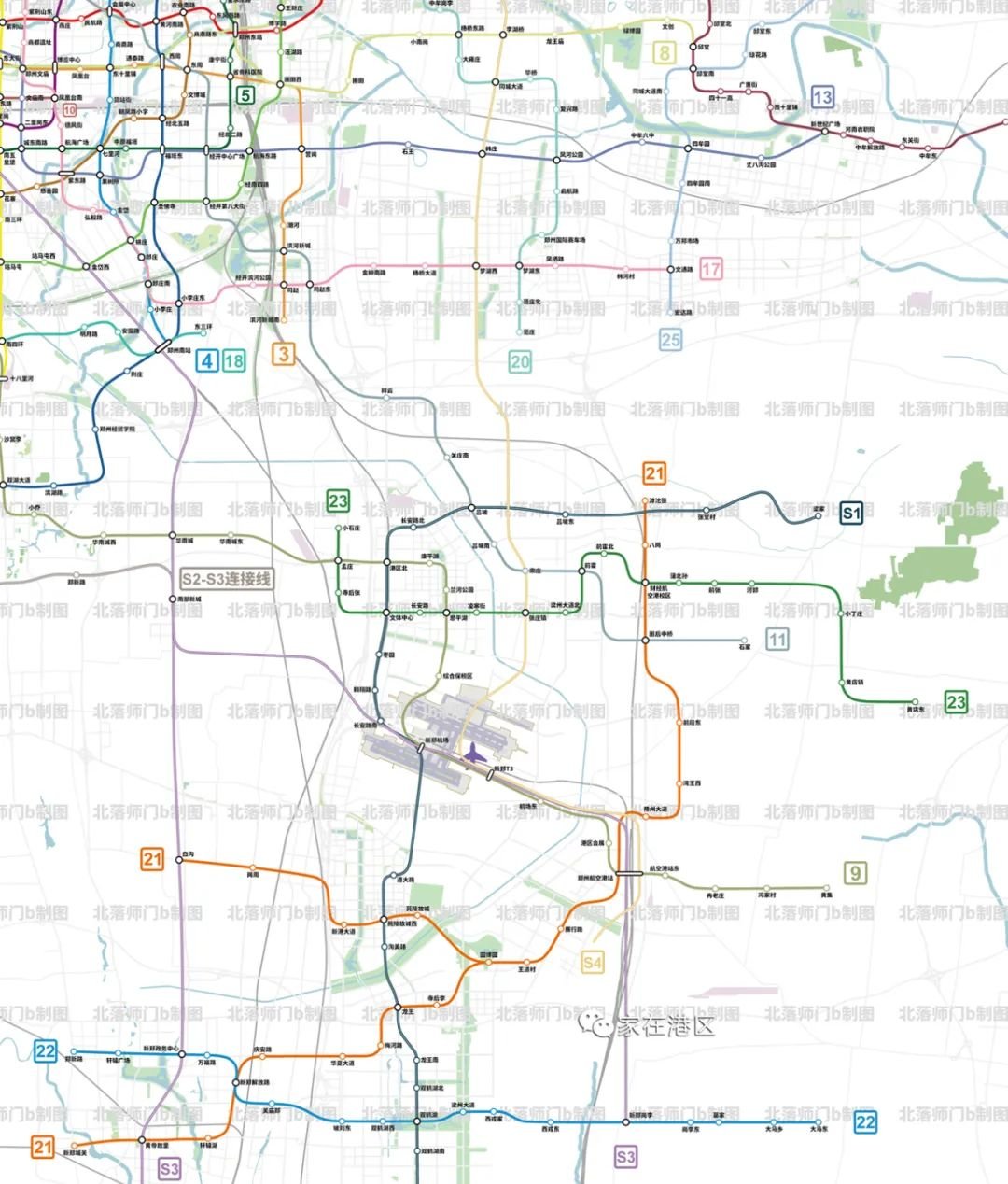 航空港地铁线规划图图片