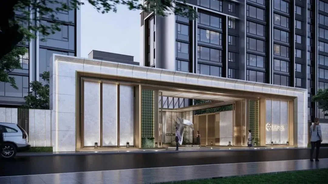 效果图一条归家大道拉满仪式感,串联起水岸画廊,诗意廊下,臻享花园