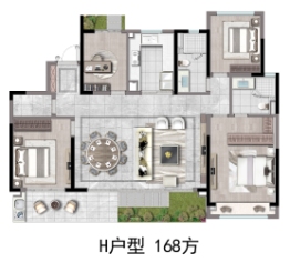 温州未来之城4室2厅1厨2卫建面168.0㎡