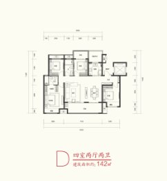 建业·九里晴川4室2厅1厨2卫建面142.0㎡