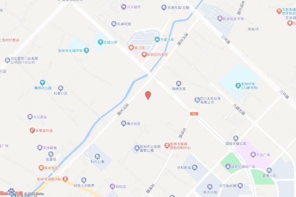 彭州市天彭街道滨河北路东侧、景泰路南侧交通图