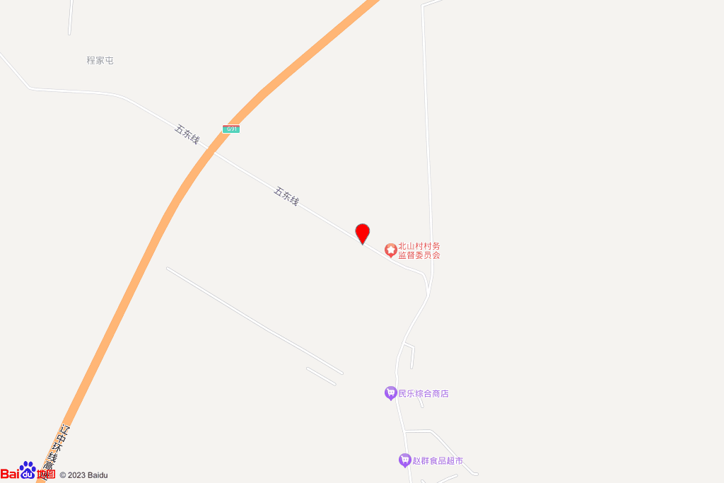 新民市新柳街道北山村交通图