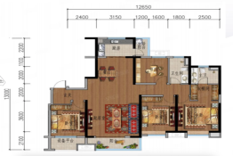 吉曲水榭湾4室2厅2卫建面152.00㎡