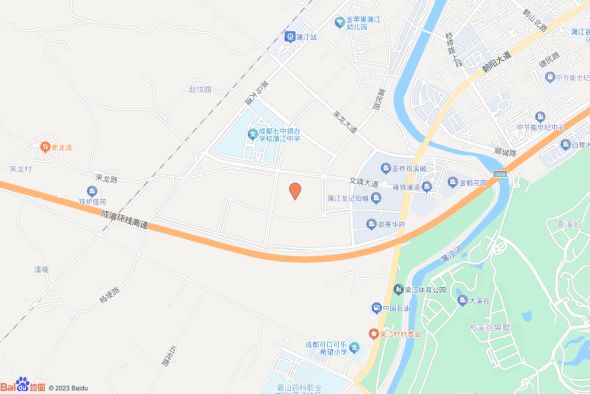 蒲江县鹤山街道梁江社区文靖大道南侧,富民路西侧交通图