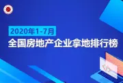2020年1-7月全国房地产企业拿地排行榜