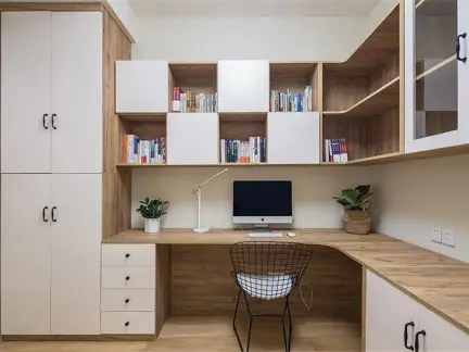 北欧三居室书房书柜装修图片