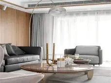 140平现代简约三居室,黑白灰木打造的舒适环