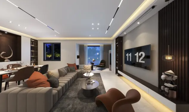 现代四居室客厅装修效果图