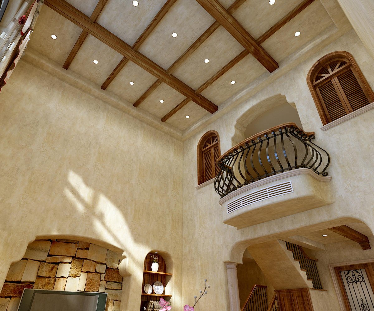 天然石材、木材、瓷砖烘托出的的托斯卡纳大宅