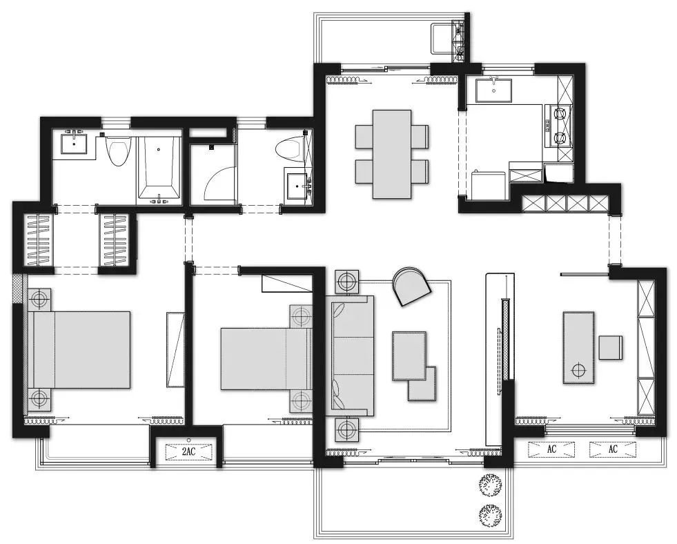 这套105平米的三居室，最后还是选定简约风格，效果竟远超预期。-紫晶未来城装修