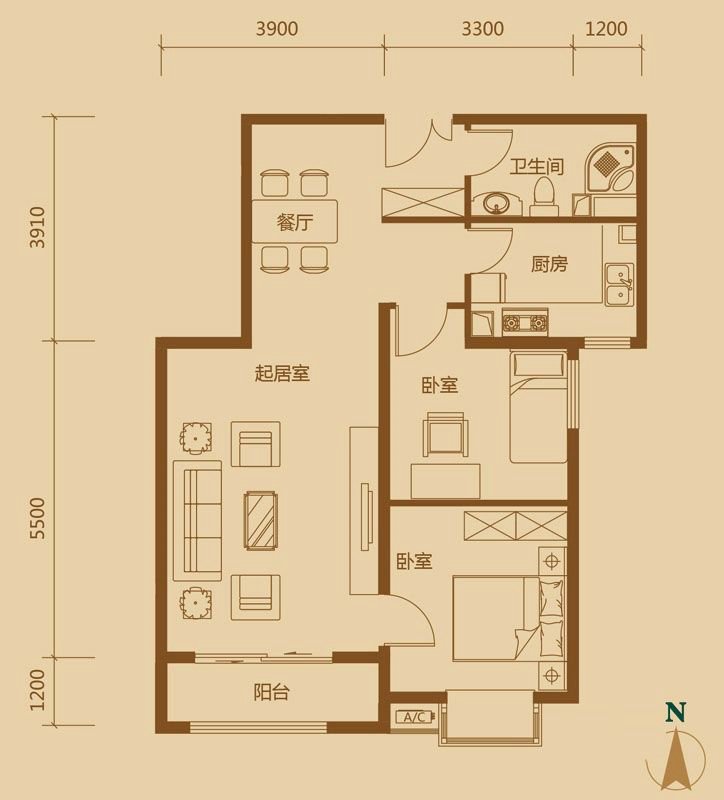 49.6平米一居室设计说明，6万元装修的现代风格有什么效果？-瑞安中心装修