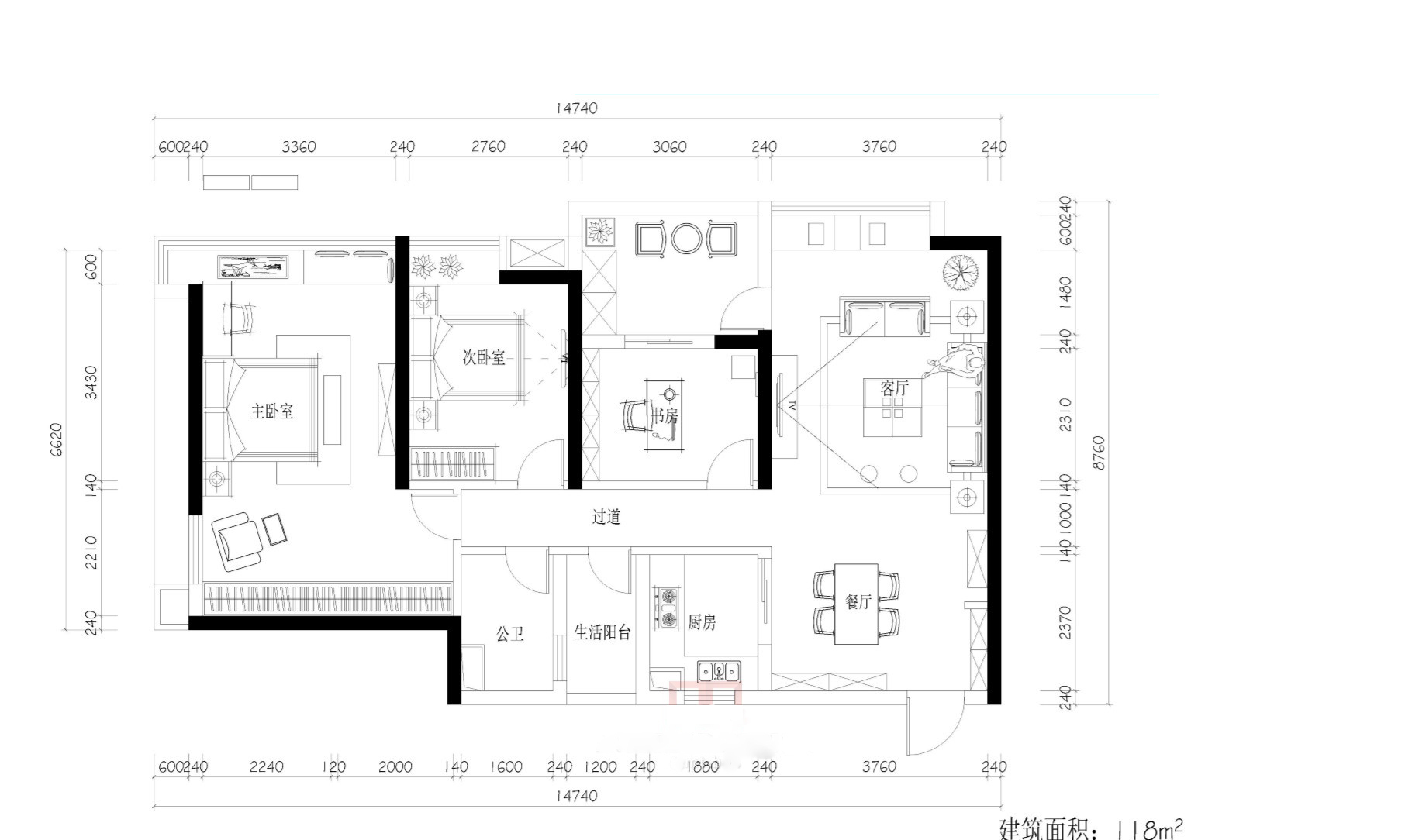 朋友买的168平米四居室，半包一共才花20万，这中式风格太美了！-中海蓝湾装修