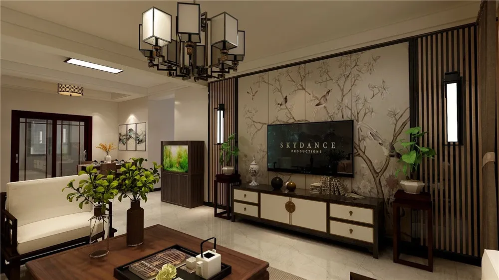 【力天装饰】桃源居 三室 133平 中式