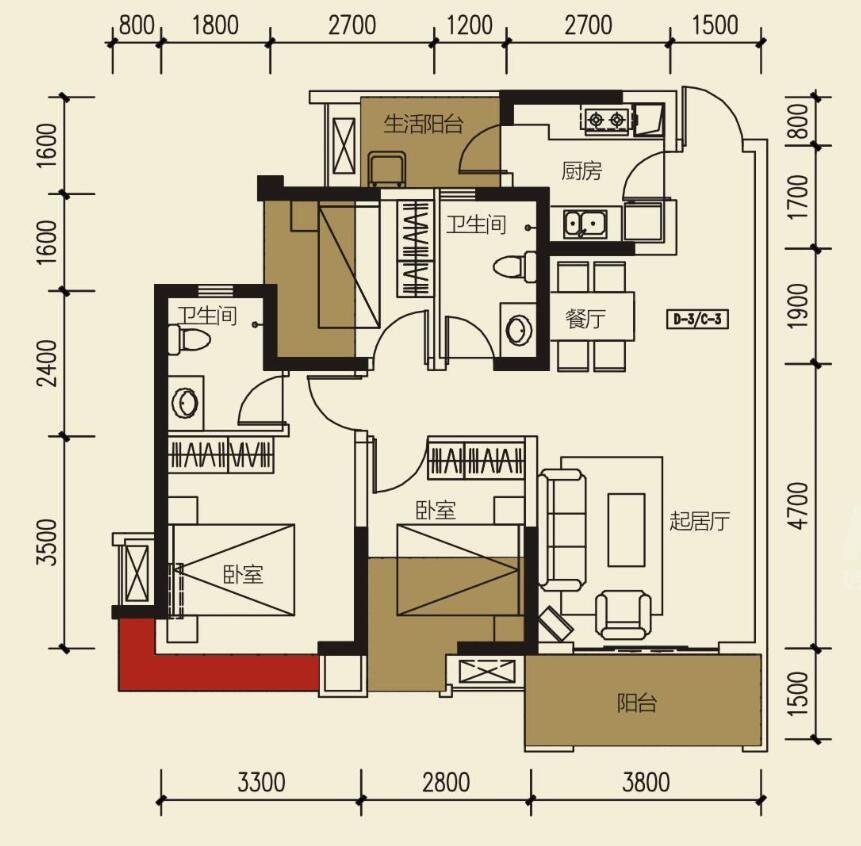 现代风格三居室装修案例，116平米的房子装修多少钱？-武汉绿地城装修