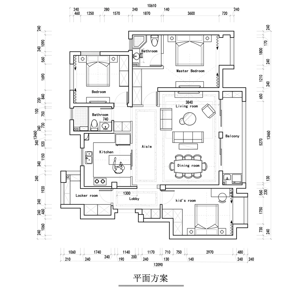 133平米三居室装修案例，装修价格只花17万元！-绿地江南华府装修