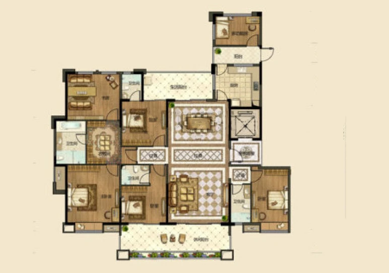 塞纳左岸169平米六居室欧式风格