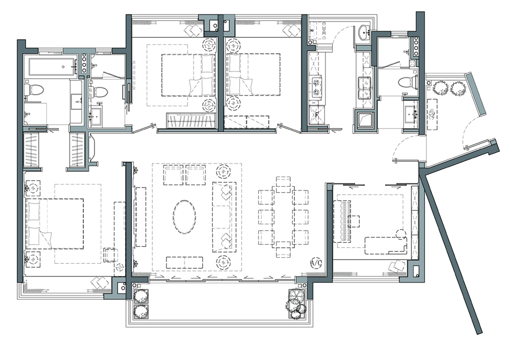 138平米的四居室，采用简约风格装修的效果如何呢？-龙湖九墅装修