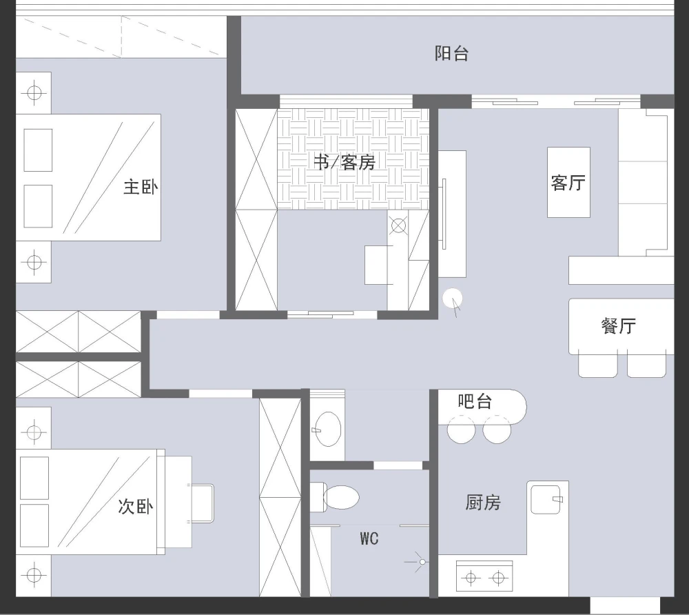 北欧风 清新三房暖居