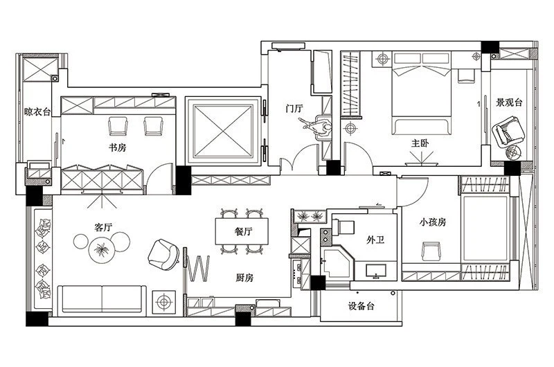 混搭风格三居室