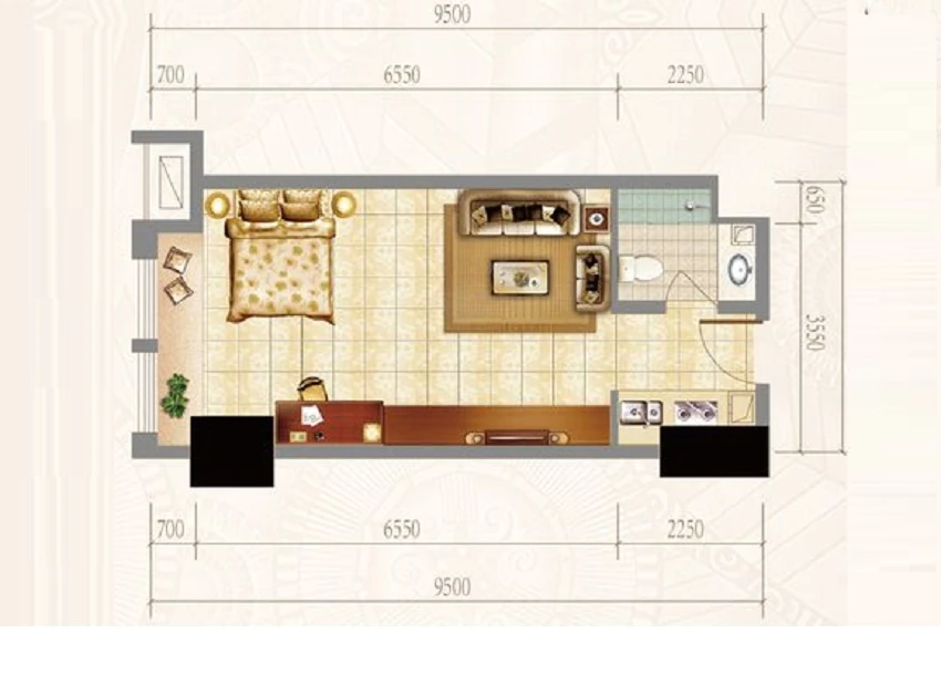 45.79平米的一居室装修案例欣赏，将现代风融入到现代生活当中。-复地海上海装修