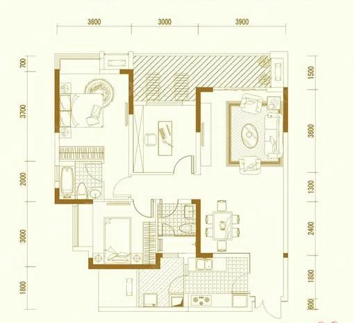 110平米美式风格三居室，预算15万，点击看效果图！-华润中央公园装修