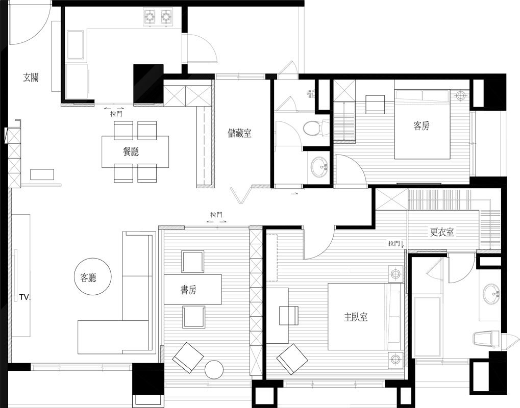 现代风格三居室装修案例，126平米的房子装修多少钱？-九龙仓装修