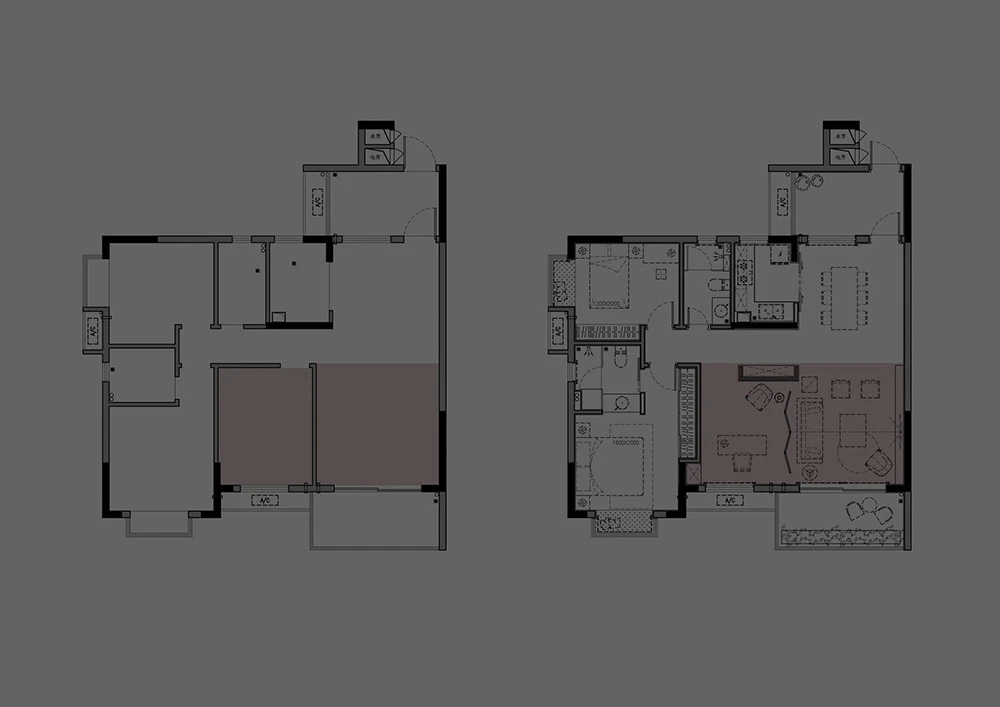 简约中式风格-两居室效果装修图