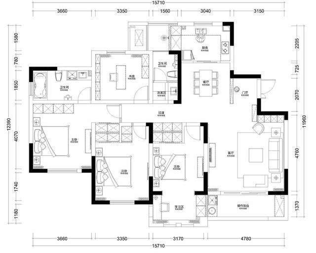 现代风格四居室装修案例，168平米的房子装修多少钱？-青林湾八期装修
