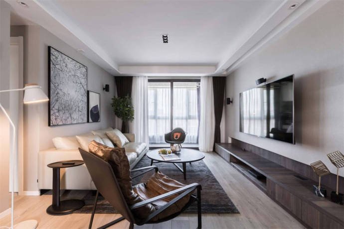 龙吉湾实例，116平米的三居室，质感与时尚并存的简约风装修。
