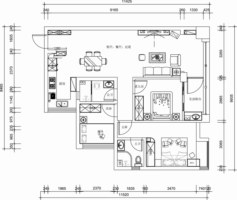 三居室欧式装修不凌乱，12万元就能搞定？给跪了！-招商雍景湾装修