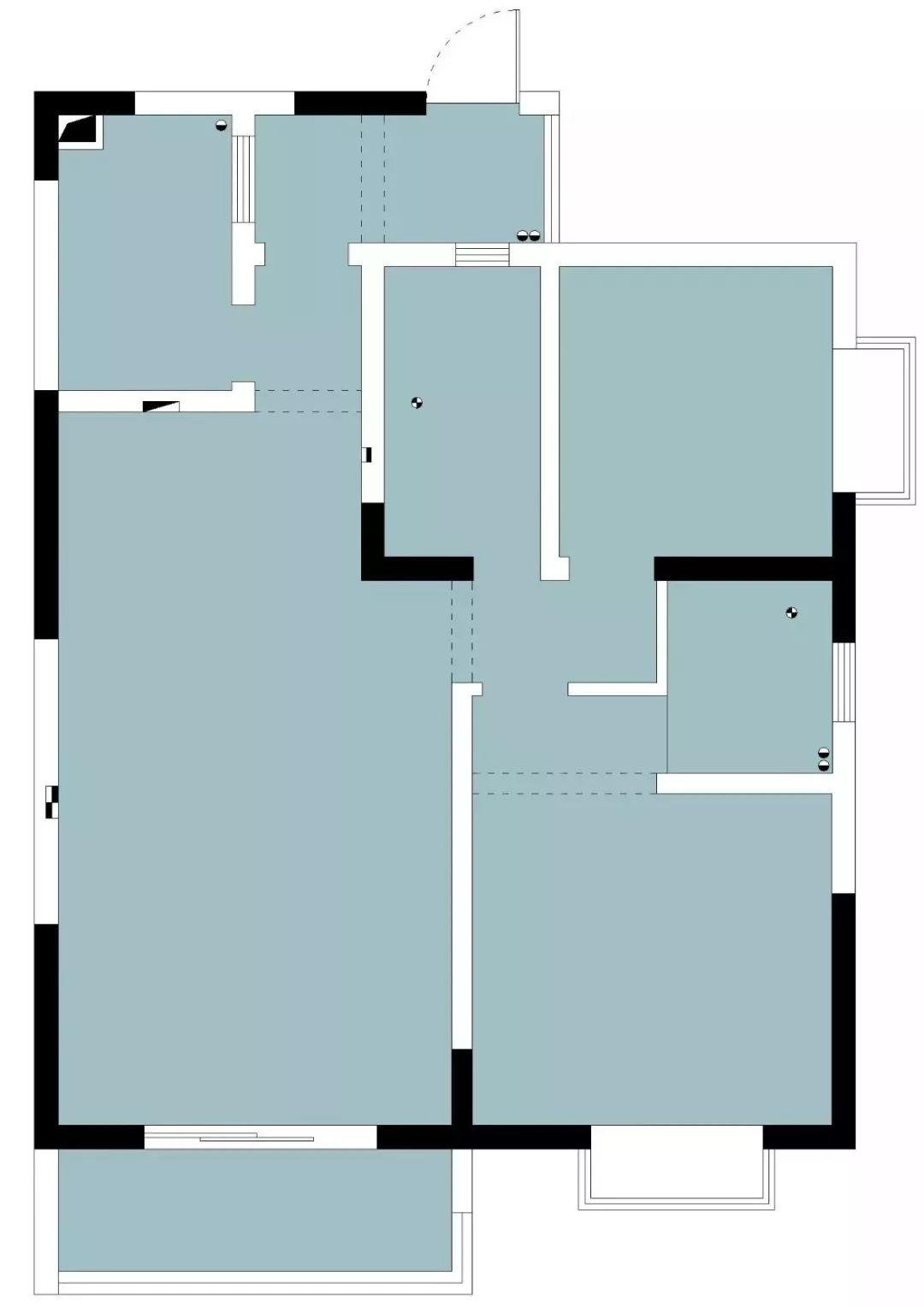 现代风格二居室装修案例，90.75平米的房子装修多少钱？-禹洲尊海装修