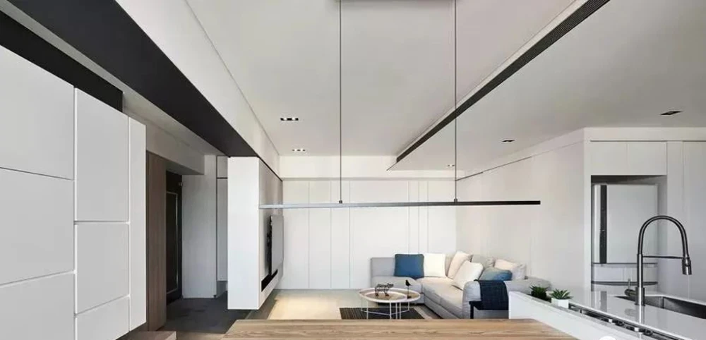 紫晶未来城实例，116平米的三居室，质感与时尚并存的简约风装修。