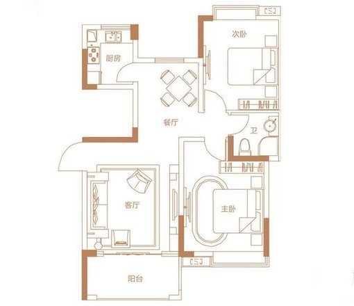 二居室的房子多大面积好？8万元的美式风格设计说明！-新力合园装修